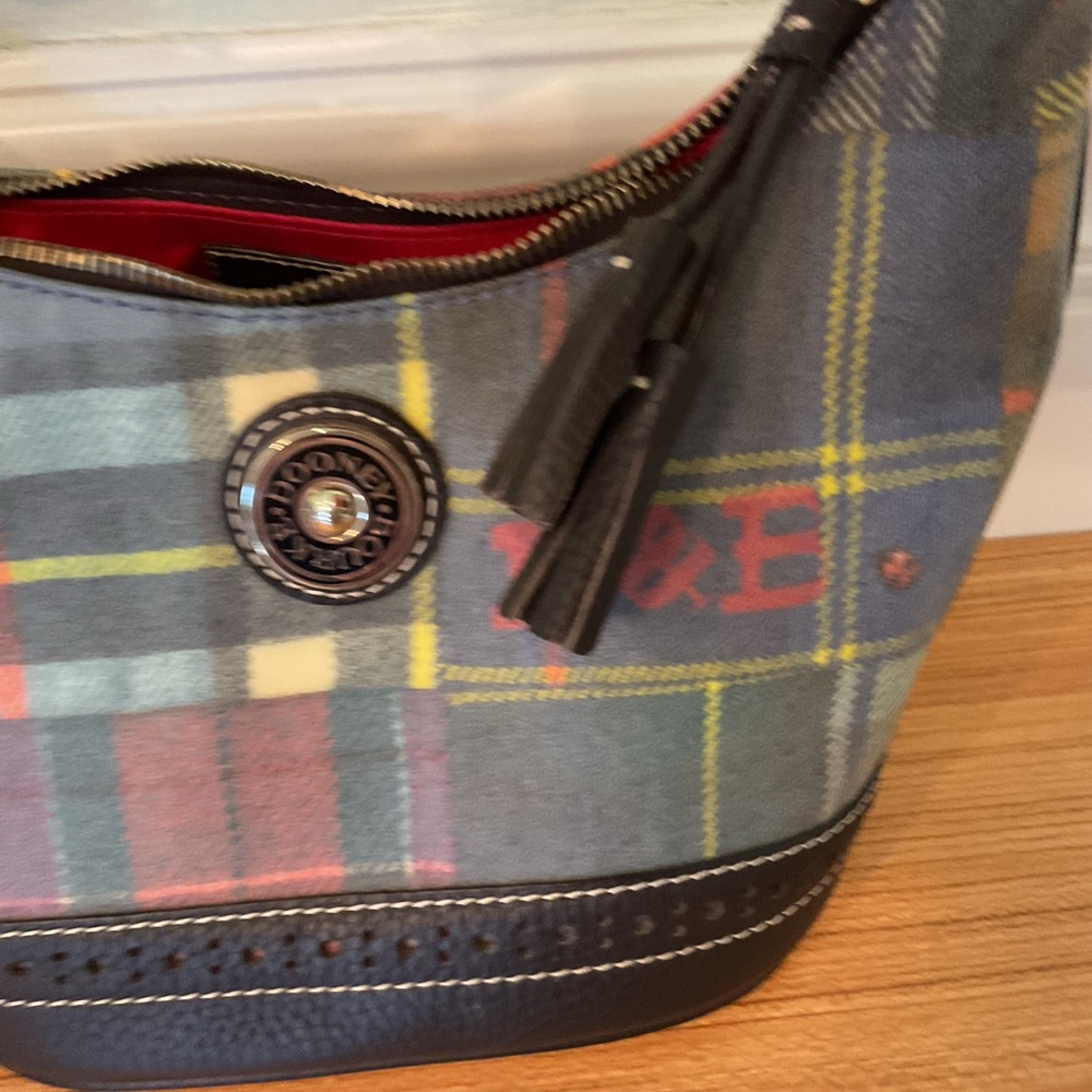 Dooney & Bourke Plaid Shoulder Bag with Leather Trim #2117 - Picture 3 of 6